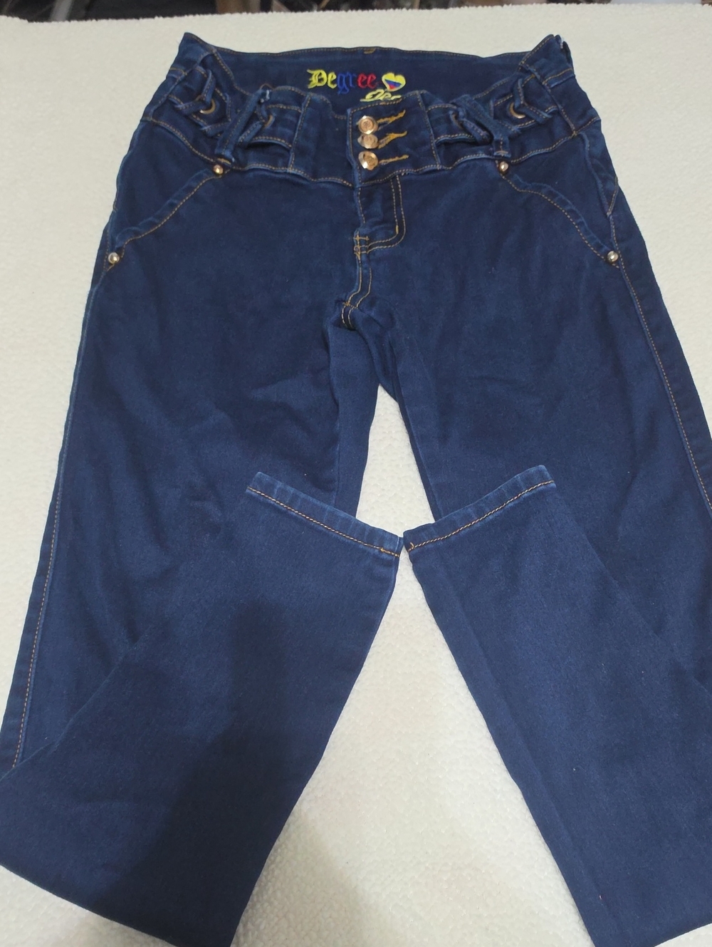 High-Rise Women's Jeans in Dark Blue